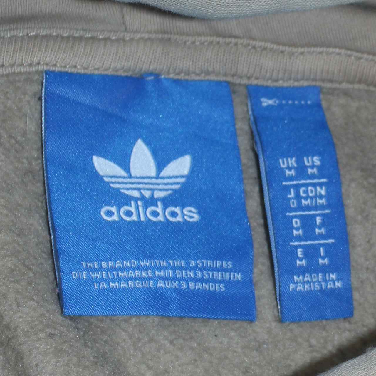 Mens UK Size M adidas Beige Pullover Hoodie