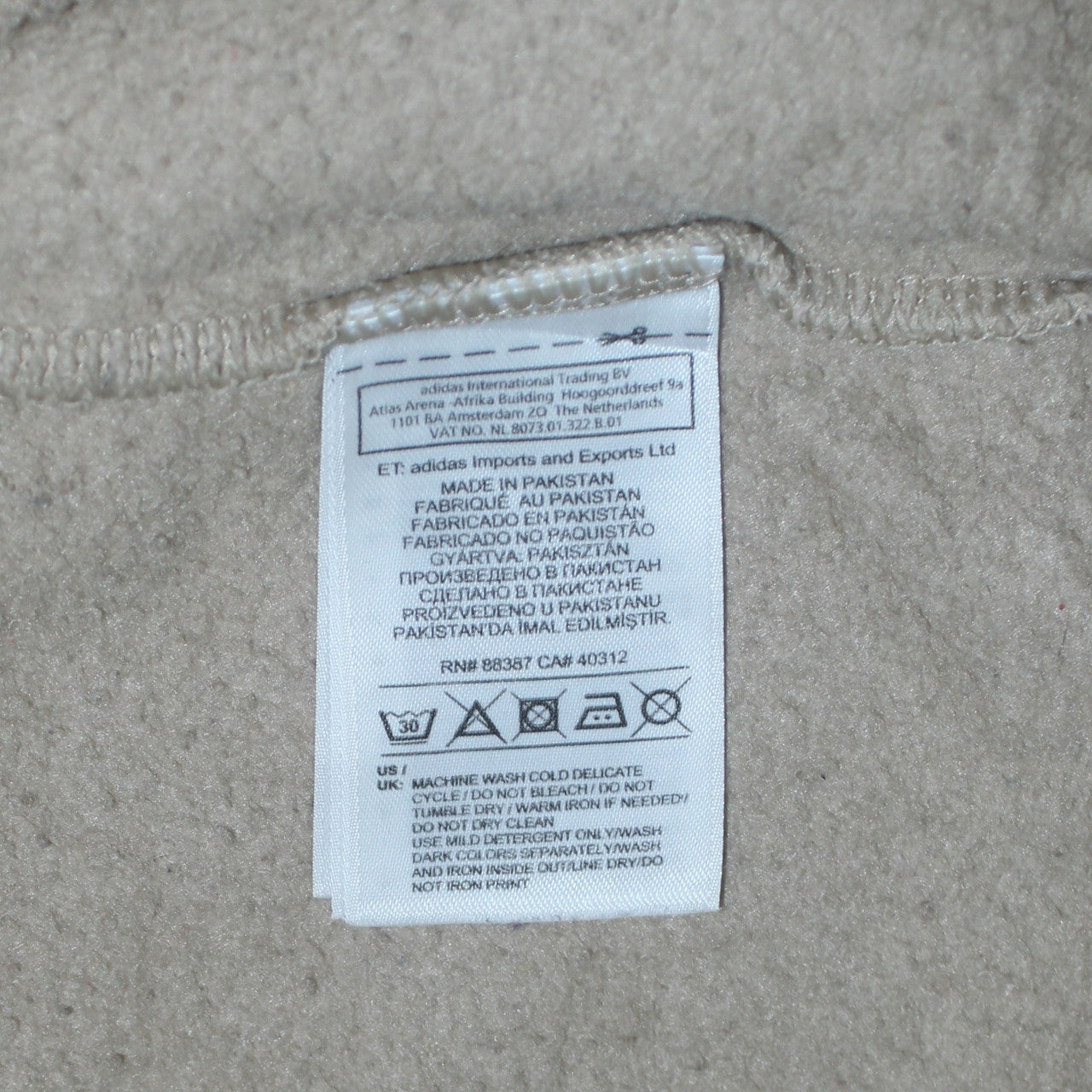 Mens UK Size M adidas Beige Pullover Hoodie