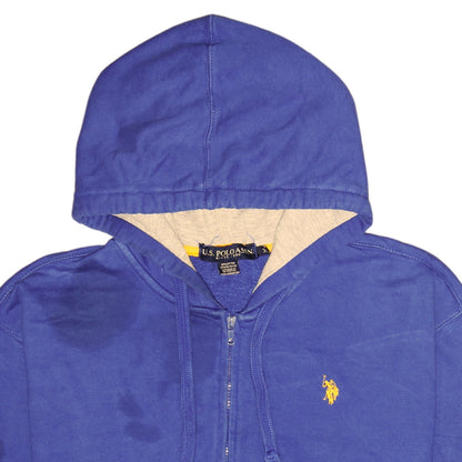 Mens UK Size XL U.S. Polo Assn. Blue Full Zip Hoodie