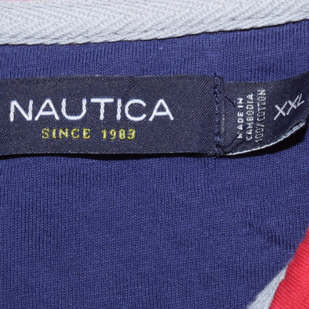 Mens UK Size 2XL Nautica Red Henley Sweatshirt