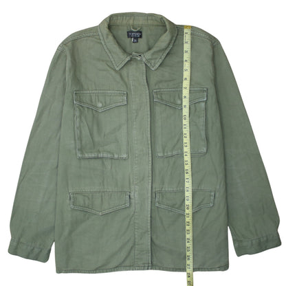 Womens UK Size 16 Topshop Green Basic Button-Up