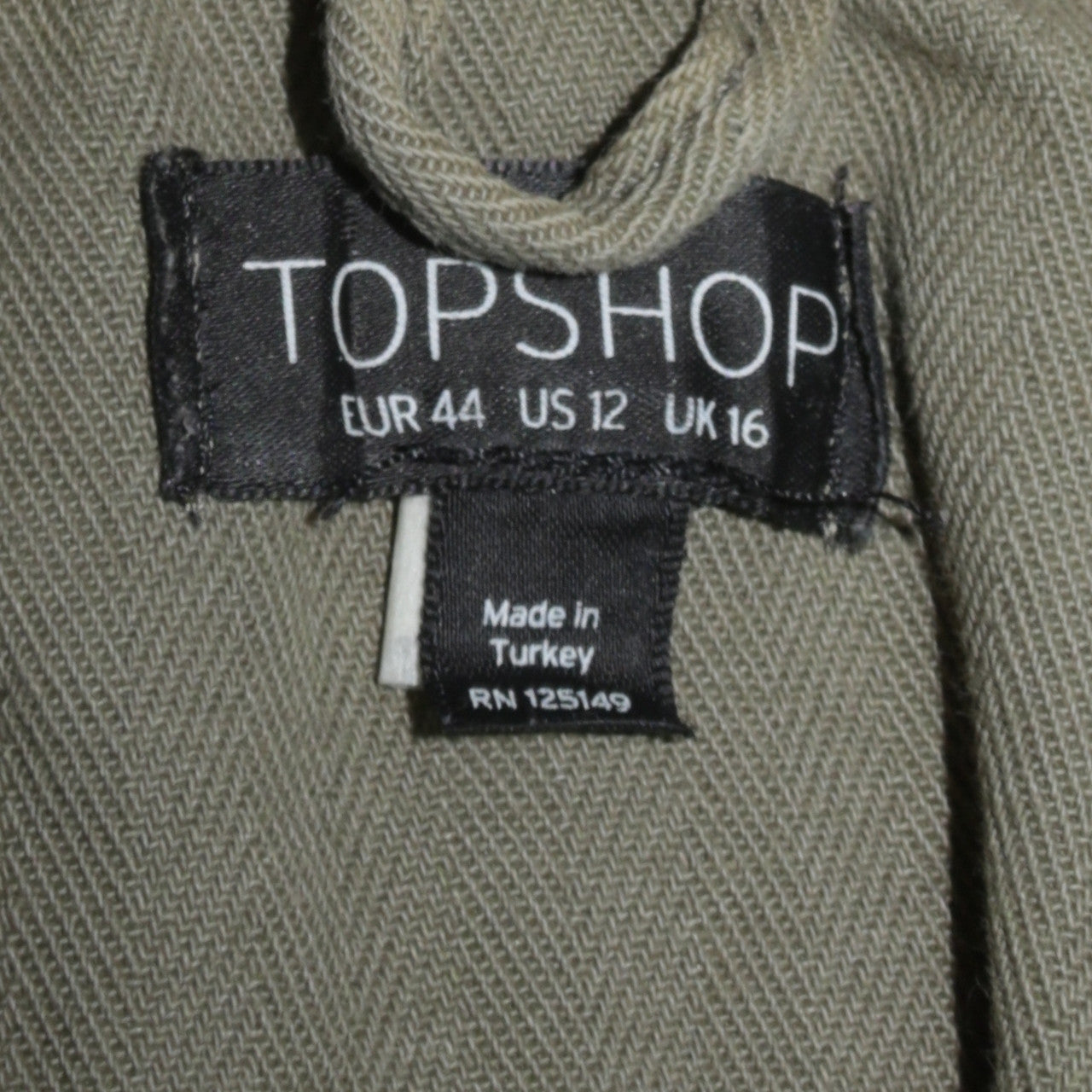 Womens UK Size 16 Topshop Green Basic Button-Up