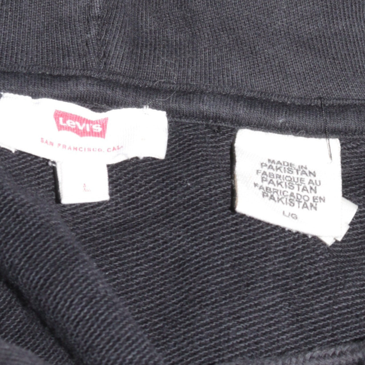 Mens UK Size L Levi's Black Pullover Hoodie