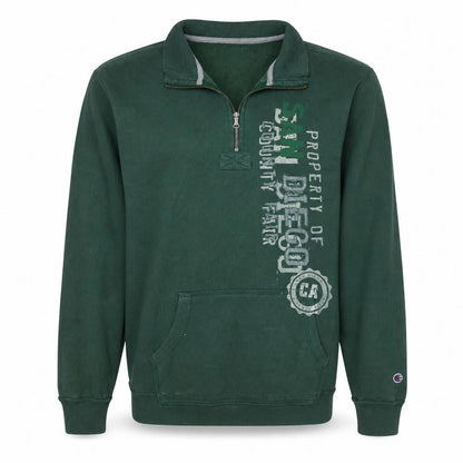 Champion Men's Green XL 1/4 Zip Fleece Activewear Jacket