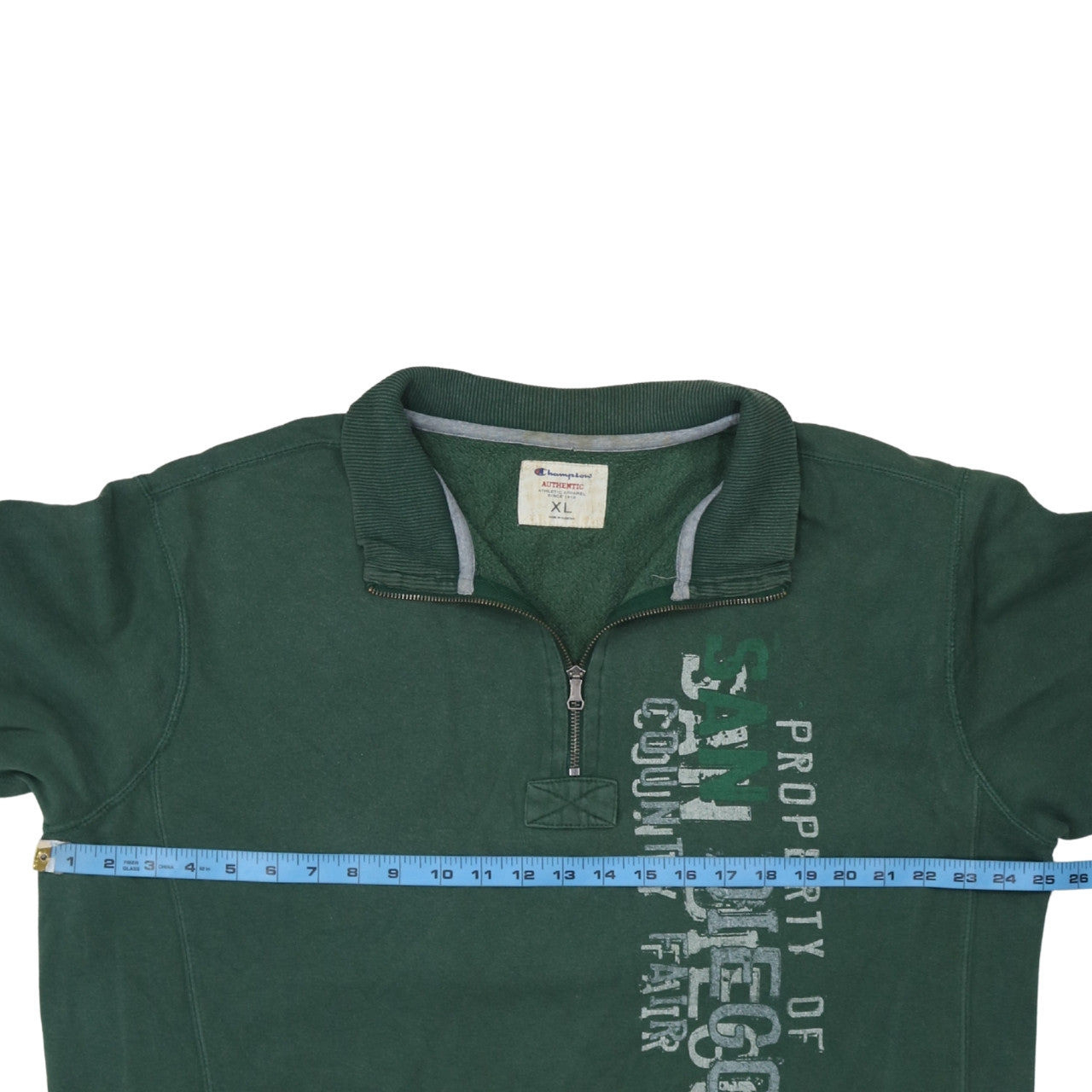 Champion Men's Green XL 1/4 Zip Fleece Activewear Jacket