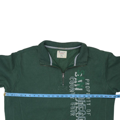 Champion Men's Green XL 1/4 Zip Fleece Activewear Jacket