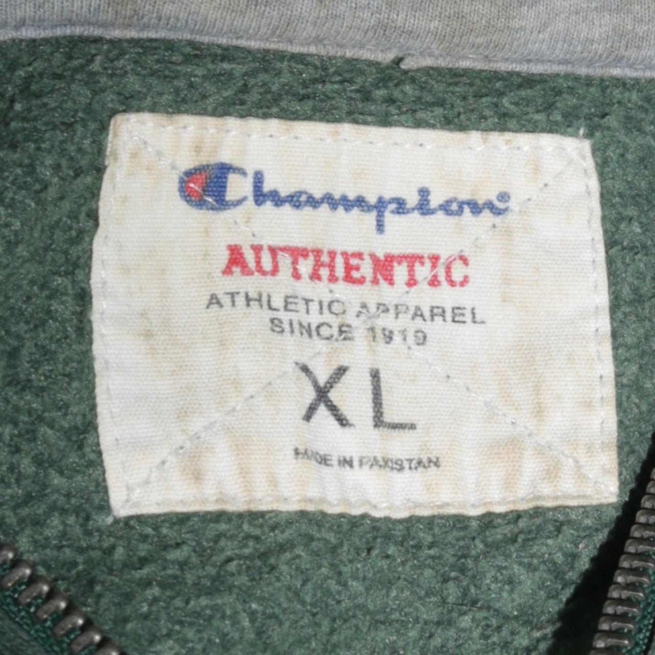 Champion Men's Green XL 1/4 Zip Fleece Activewear Jacket
