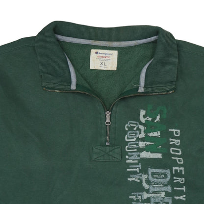 Champion Men's Green XL 1/4 Zip Fleece Activewear Jacket