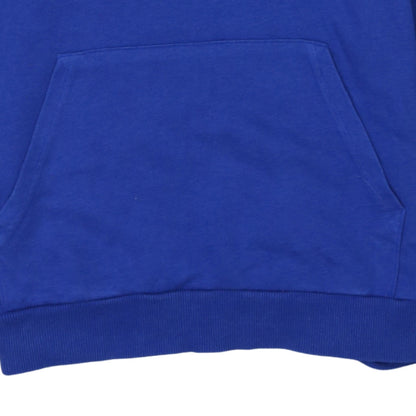 Adidas Boys Blue Pullover Hoodie XL 15-16 Years Cotton Blend Logo Print