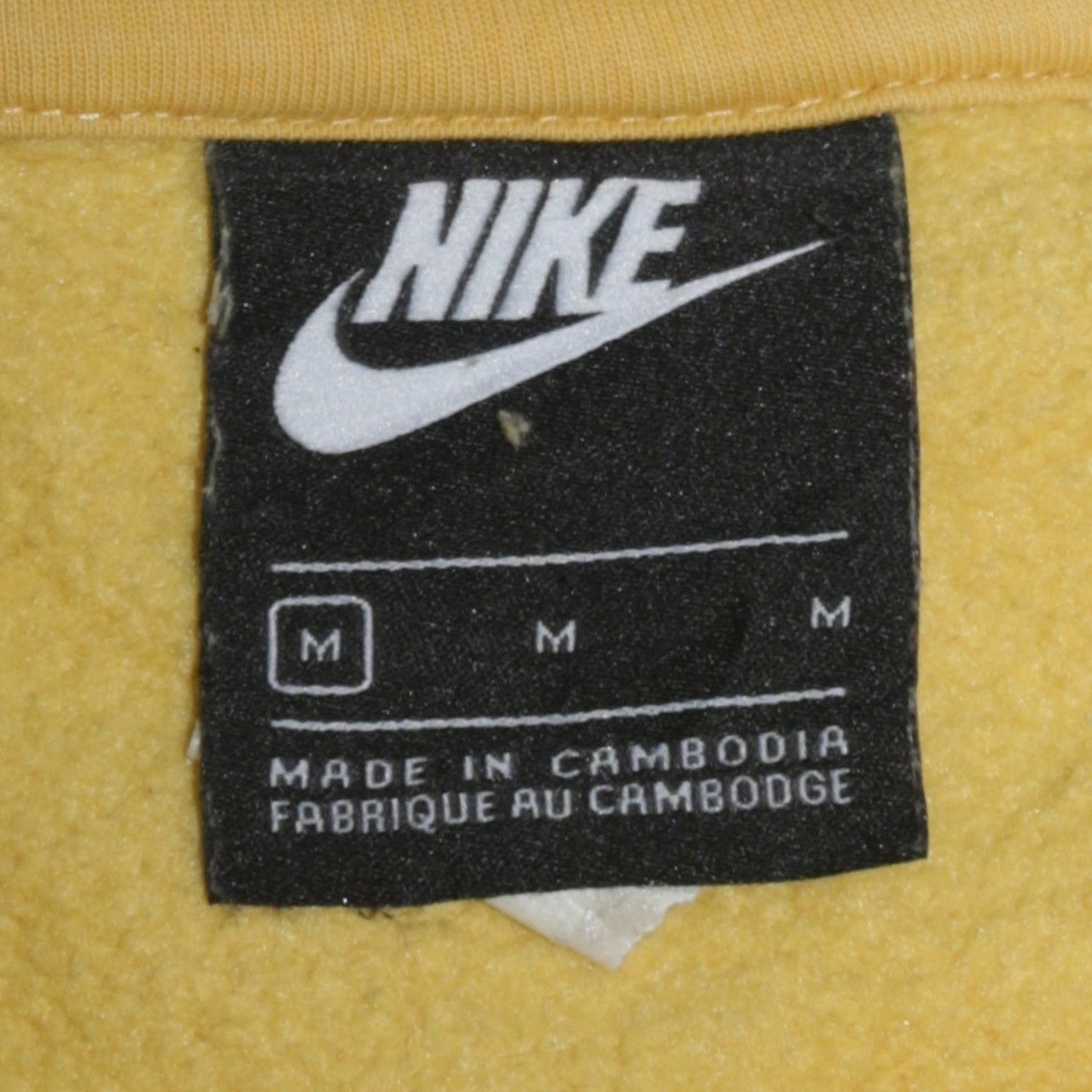 Mens UK Size M Nike Yellow Full Zip Hoodie