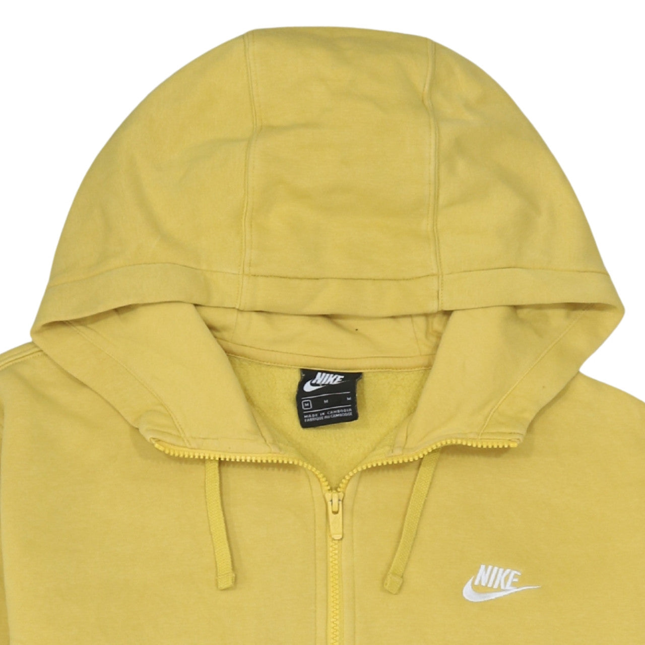 Mens UK Size M Nike Yellow Full Zip Hoodie
