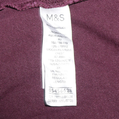 Marks and Spencer Men's 2XL Berry Purple Long Sleeve Button-Up Shirt
