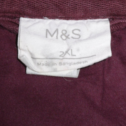Marks and Spencer Men's 2XL Berry Purple Long Sleeve Button-Up Shirt