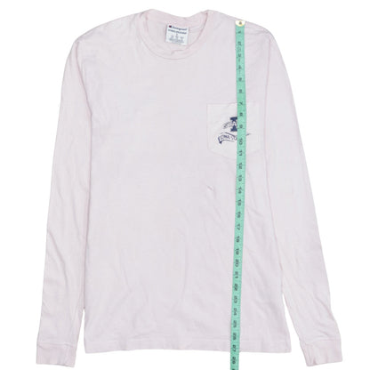 Champion Women's Pink Long Sleeve Crew Neck Cotton T-Shirt S
