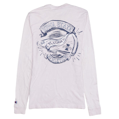Champion Women's Pink Long Sleeve Crew Neck Cotton T-Shirt S