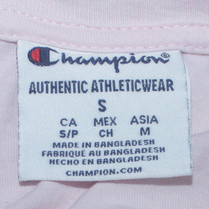 Champion Women's Pink Long Sleeve Crew Neck Cotton T-Shirt S
