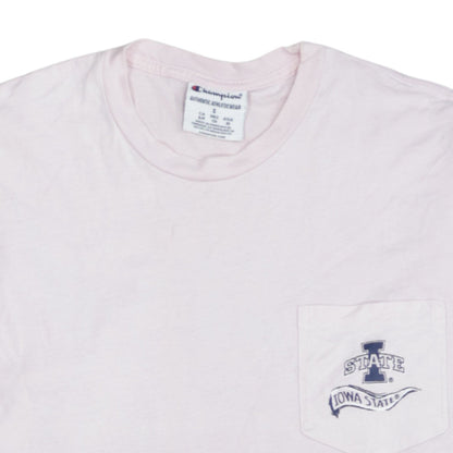 Champion Women's Pink Long Sleeve Crew Neck Cotton T-Shirt S