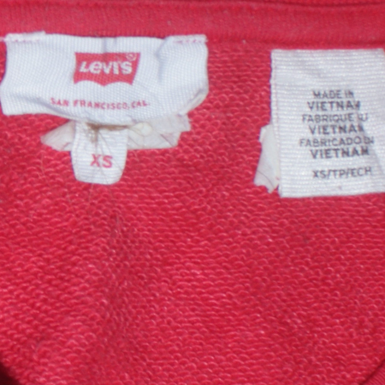 Womens UK Size XS Levi's Red Pullover Sweatshirt