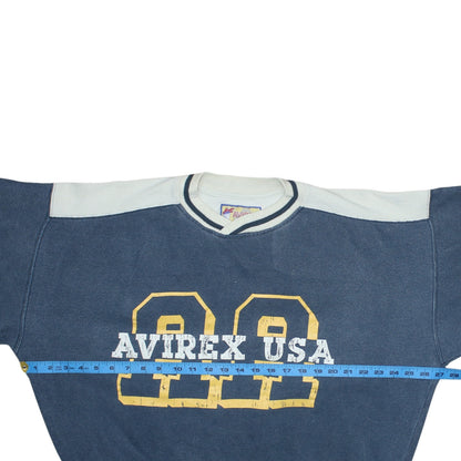 Mens UK Size M Avirex Blue Pullover Sweatshirt