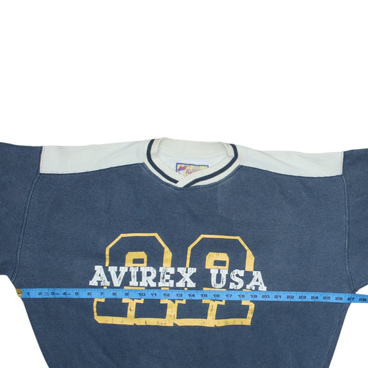 Mens UK Size M Avirex Blue Pullover Sweatshirt