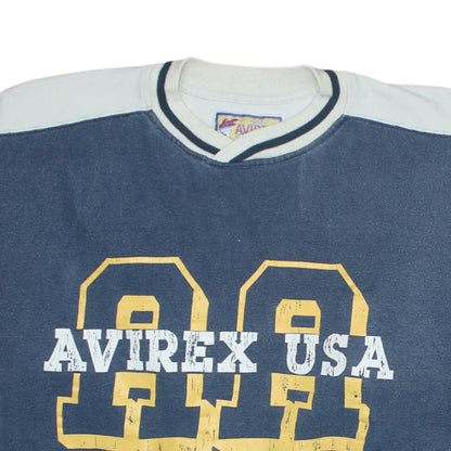 Mens UK Size M Avirex Blue Pullover Sweatshirt