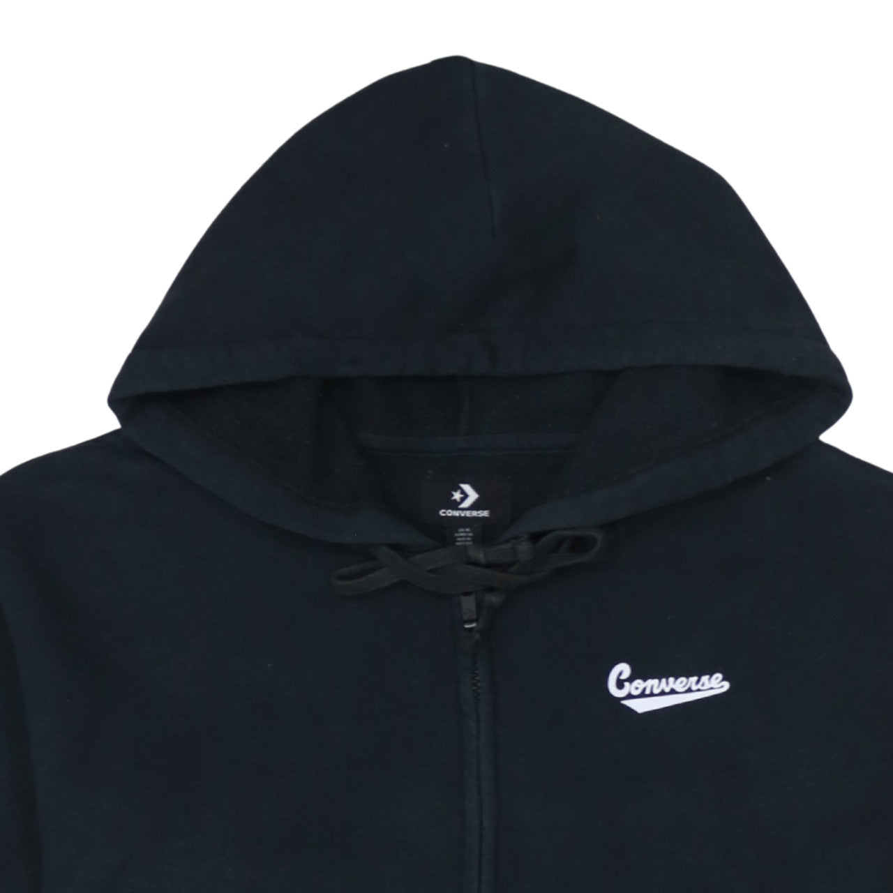 Womens UK Size XL Converse Black Full Zip Hoodie