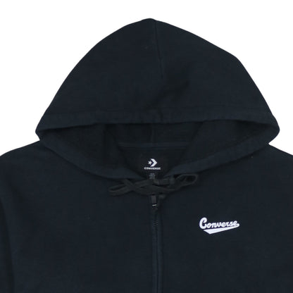 Womens UK Size XL Converse Black Full Zip Hoodie