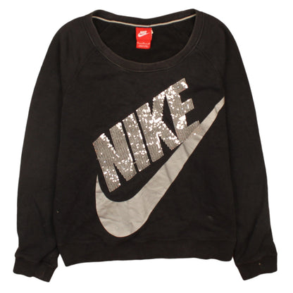 Womens UK Size M Nike Black Pullover Sweatshirt