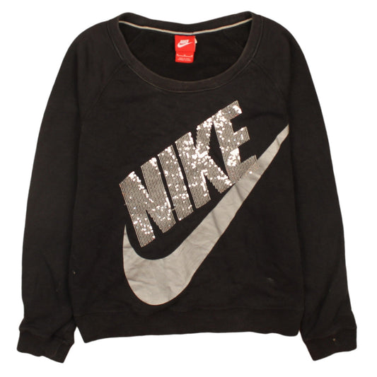 Womens UK Size M Nike Black Pullover Sweatshirt