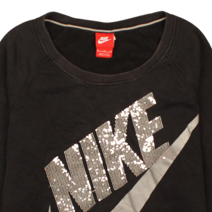 Womens UK Size M Nike Black Pullover Sweatshirt