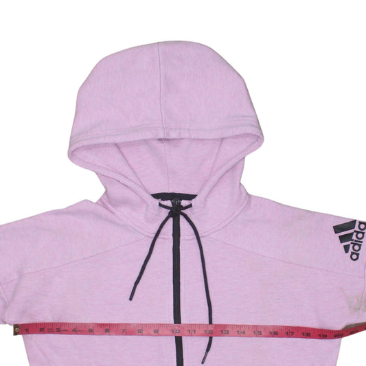 Womens UK Size XS adidas Pink Full Zip Hoodie