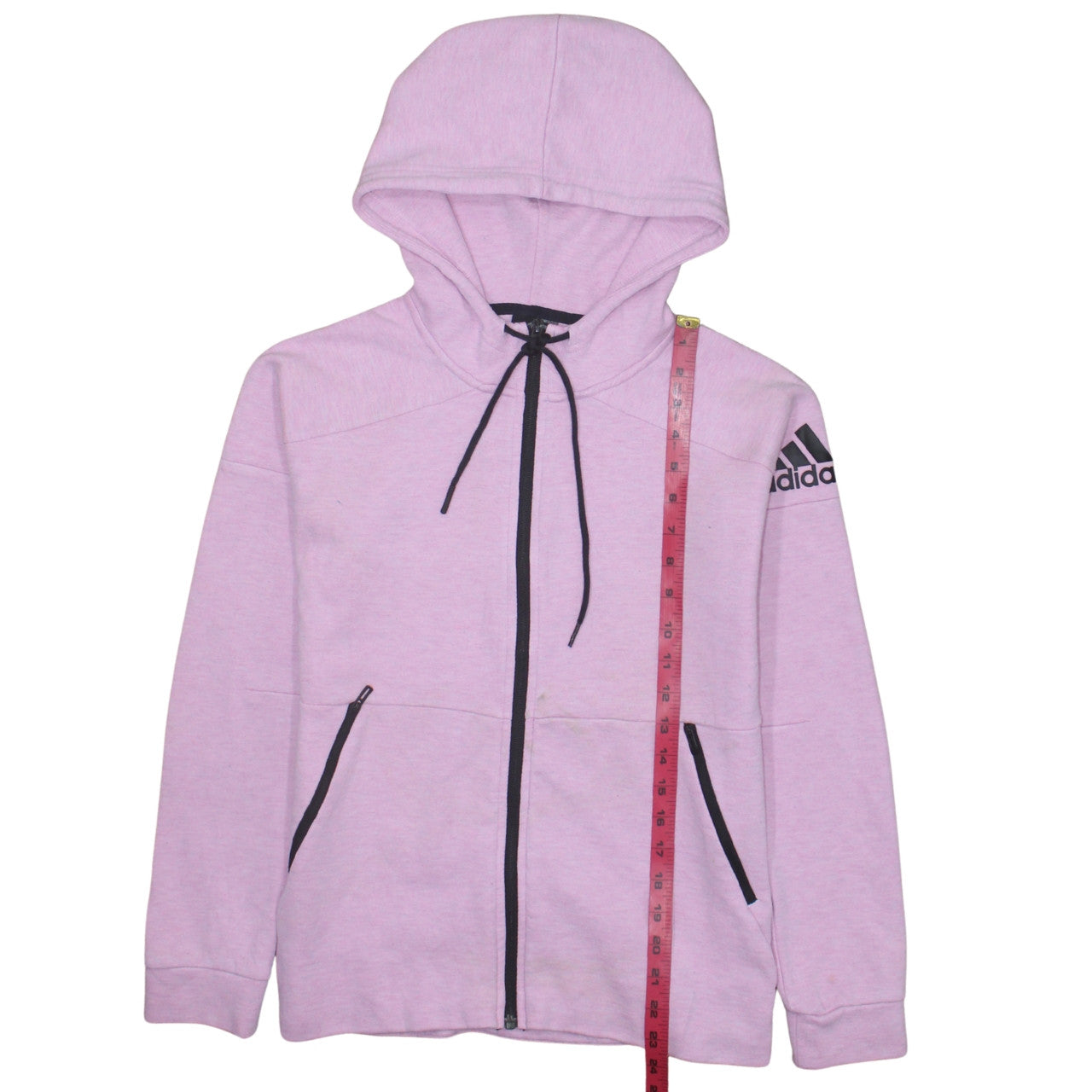 Womens UK Size XS adidas Pink Full Zip Hoodie