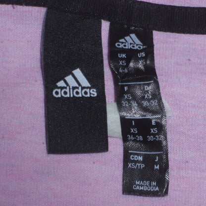 Womens UK Size XS adidas Pink Full Zip Hoodie