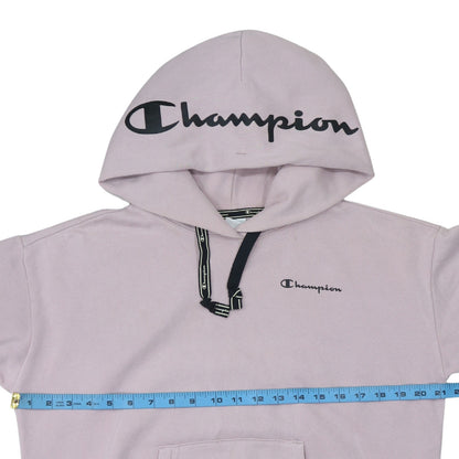 Champion Girls Pink Logo Pullover Hoodie Size L Fleece Cotton Blend