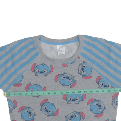 Disney Girls Grey Stitch Print Pullover Sweatshirt XL