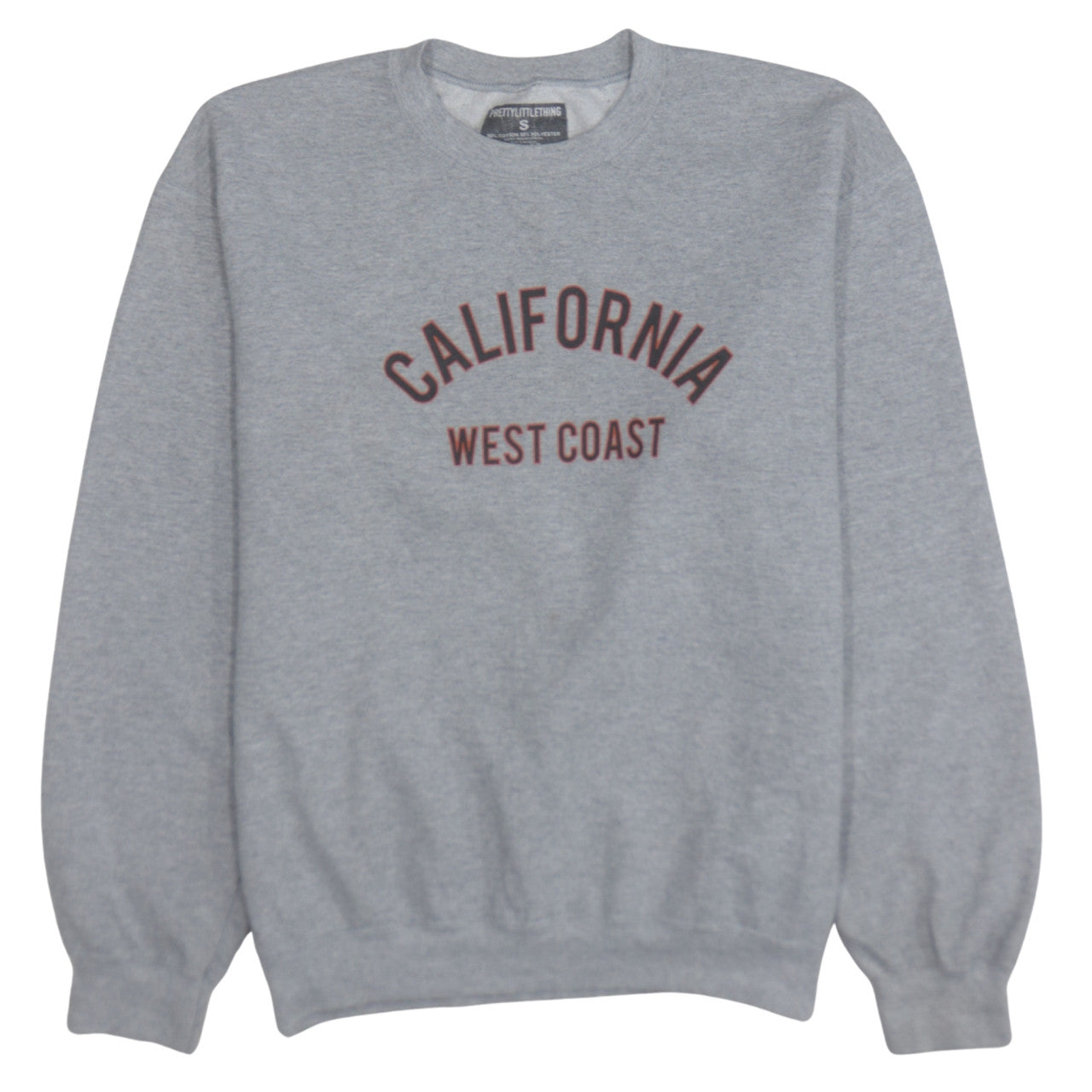Womens UK Size S PRETTYLITTLETHING Grey Pullover Sweatshirt