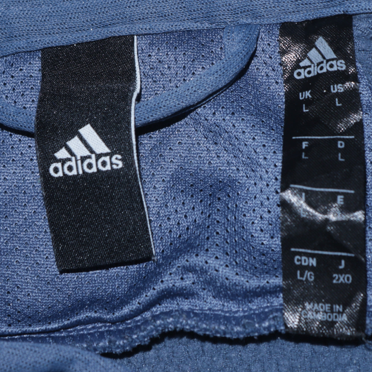 Mens UK Size L adidas Blue Pullover Hoodie