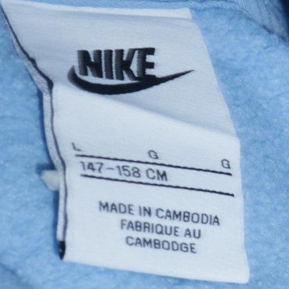 Nike Boys Blue Pullover Hoodie L 147-158cm Logo Fleece Long Sleeve Sweatshirt