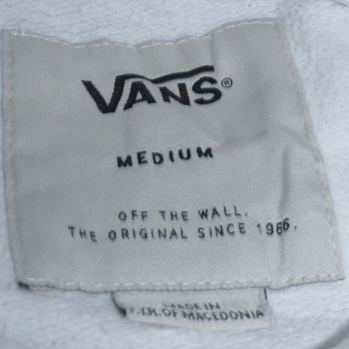 Mens UK Size M VANS White Pullover Hoodie