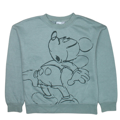 Womens UK Size 2XS Disney Green Pullover Sweatshirt