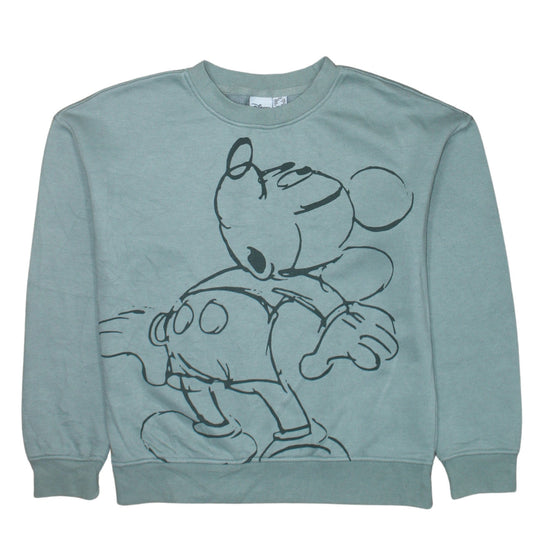 Womens UK Size 2XS Disney Green Pullover Sweatshirt