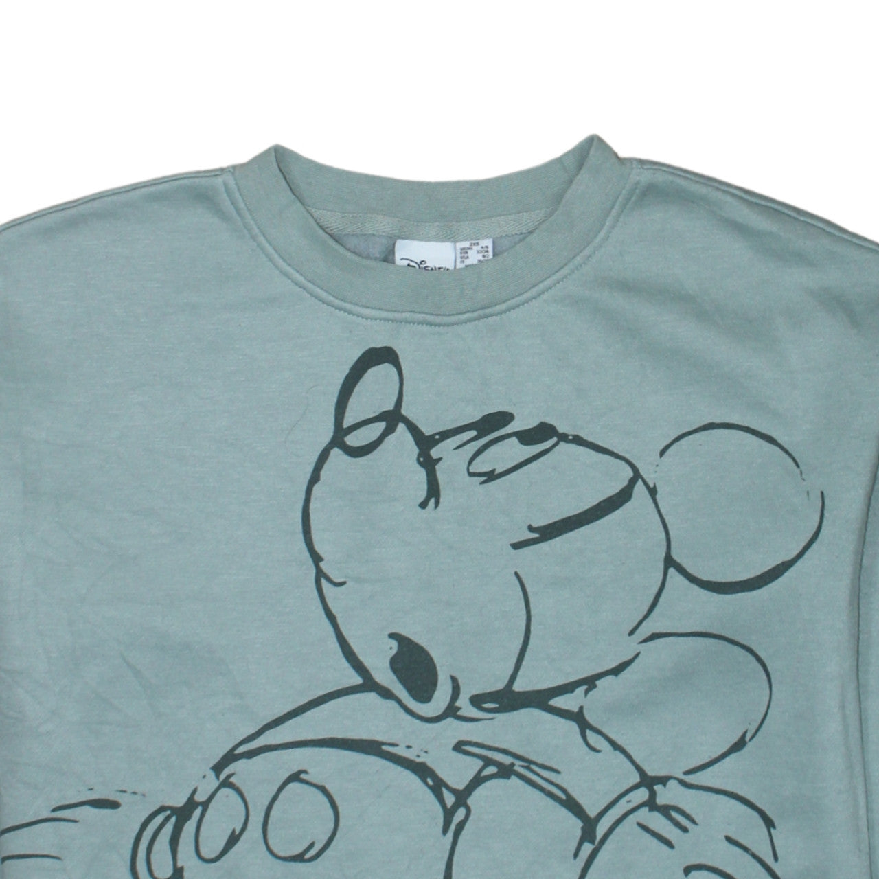 Womens UK Size 2XS Disney Green Pullover Sweatshirt