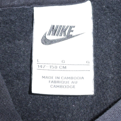 Nike Boys Black Pullover Hoodie L 147-158cm Graphic Fleece Sweatshirt