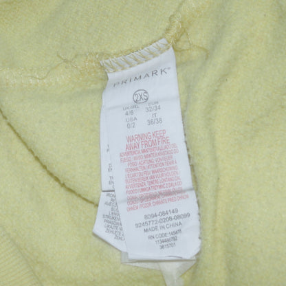 Womens UK Size 2XS Primark Yellow Pullover Hoodie