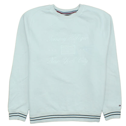 Mens UK Size L Tommy Hilfiger White Pullover Sweatshirt