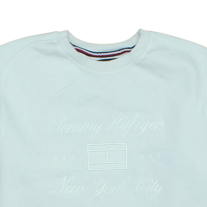 Mens UK Size L Tommy Hilfiger White Pullover Sweatshirt
