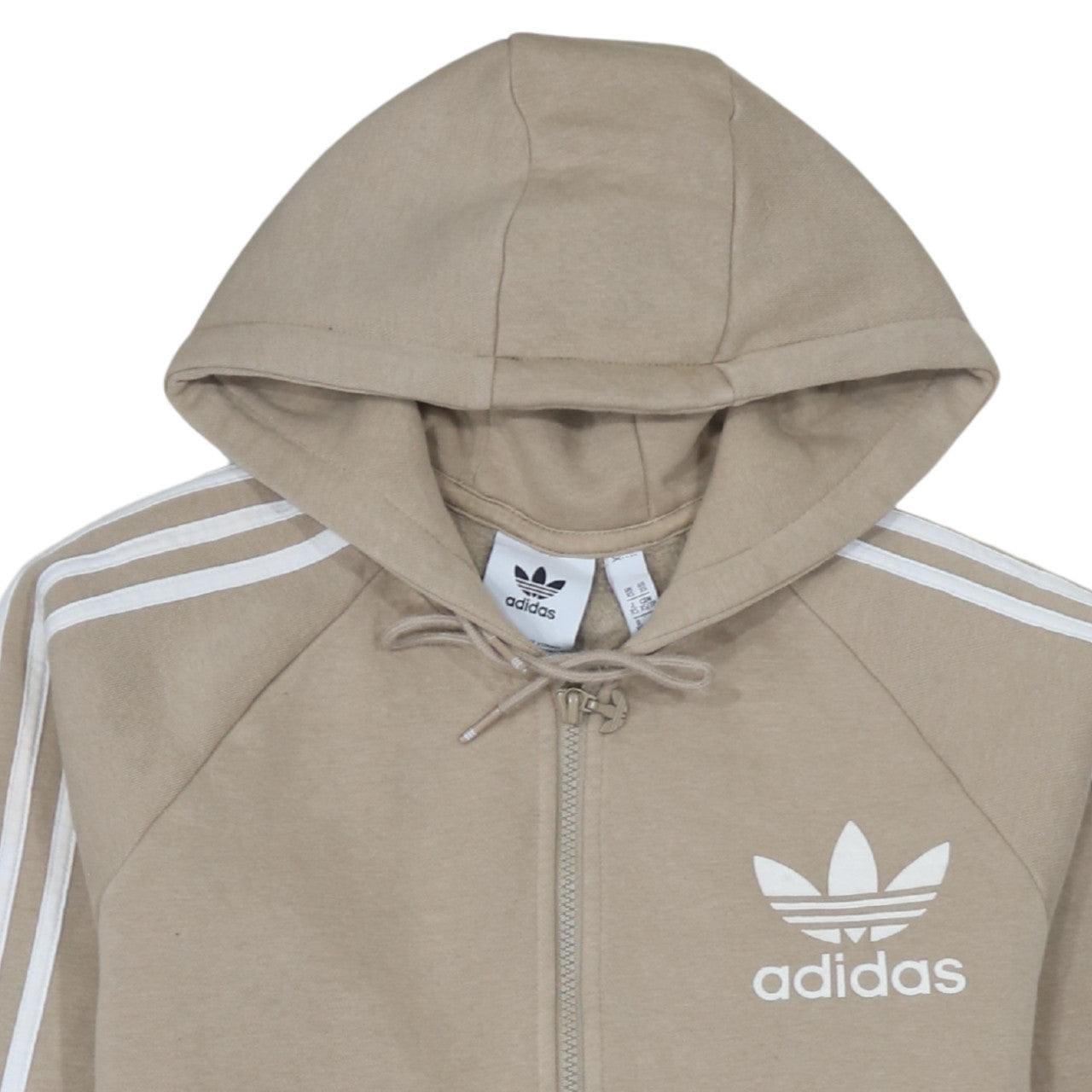 Mens UK Size XS adidas Beige Full Zip Hoodie