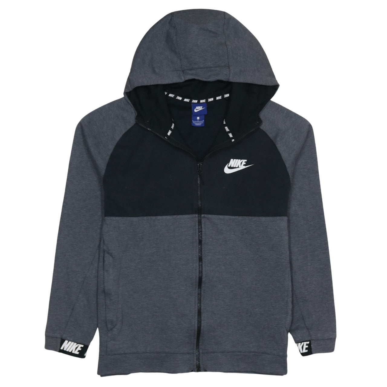 Mens UK Size L Nike Grey Full Zip Hoodie