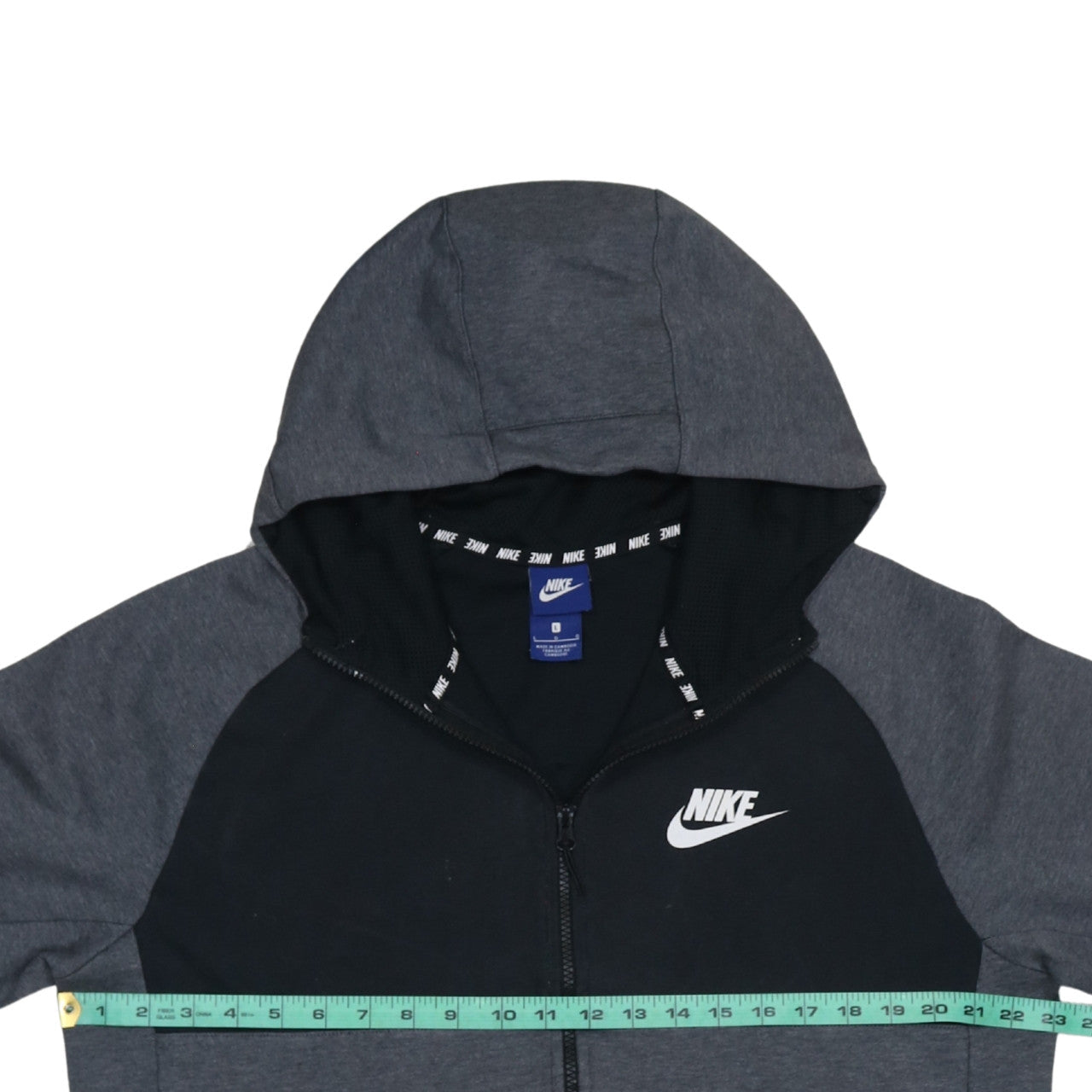 Mens UK Size L Nike Grey Full Zip Hoodie
