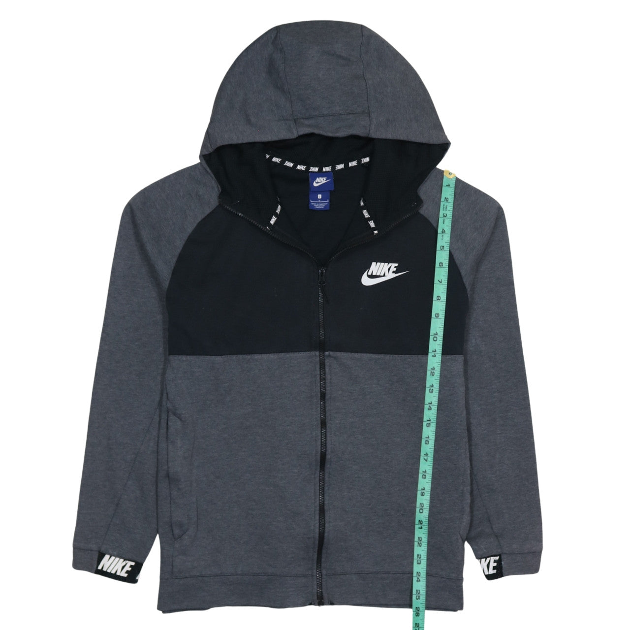 Mens UK Size L Nike Grey Full Zip Hoodie